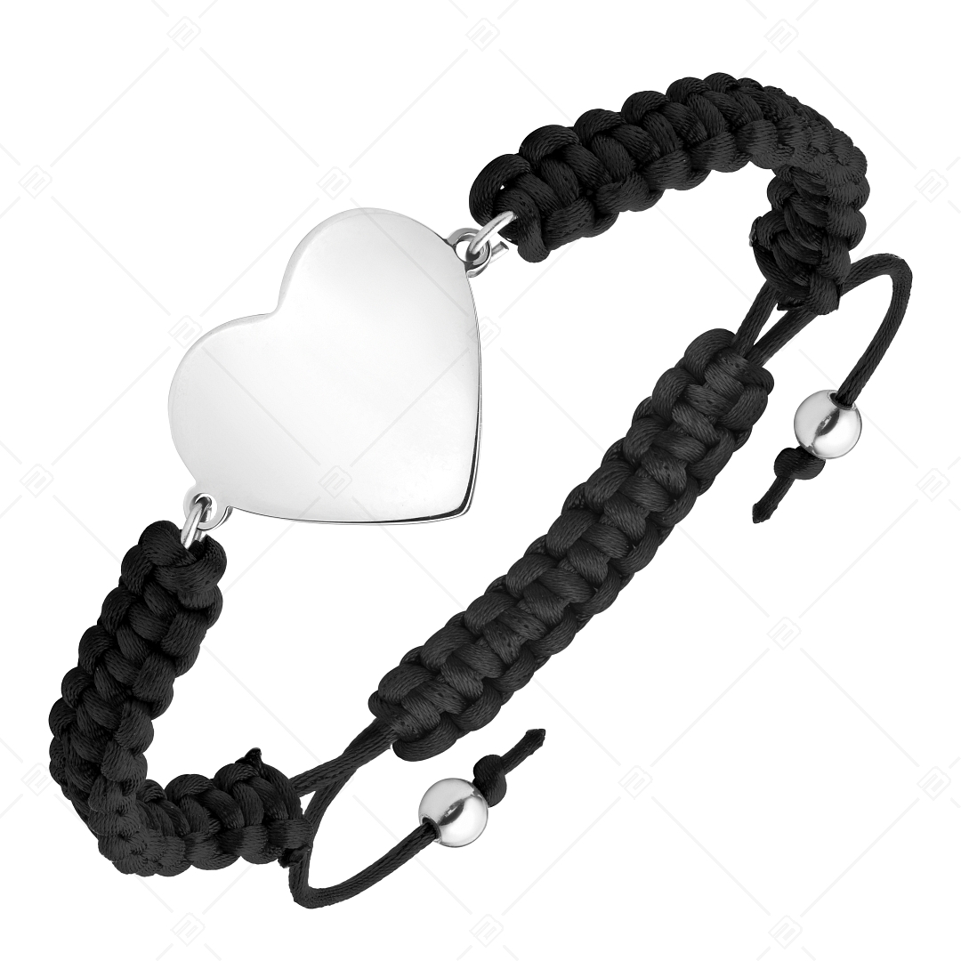 BALCANO - Friendship / Bracelet de l'amitié tête gravable en acier inoxydable en forme de coeur avec polissage à haute (441052HM97)