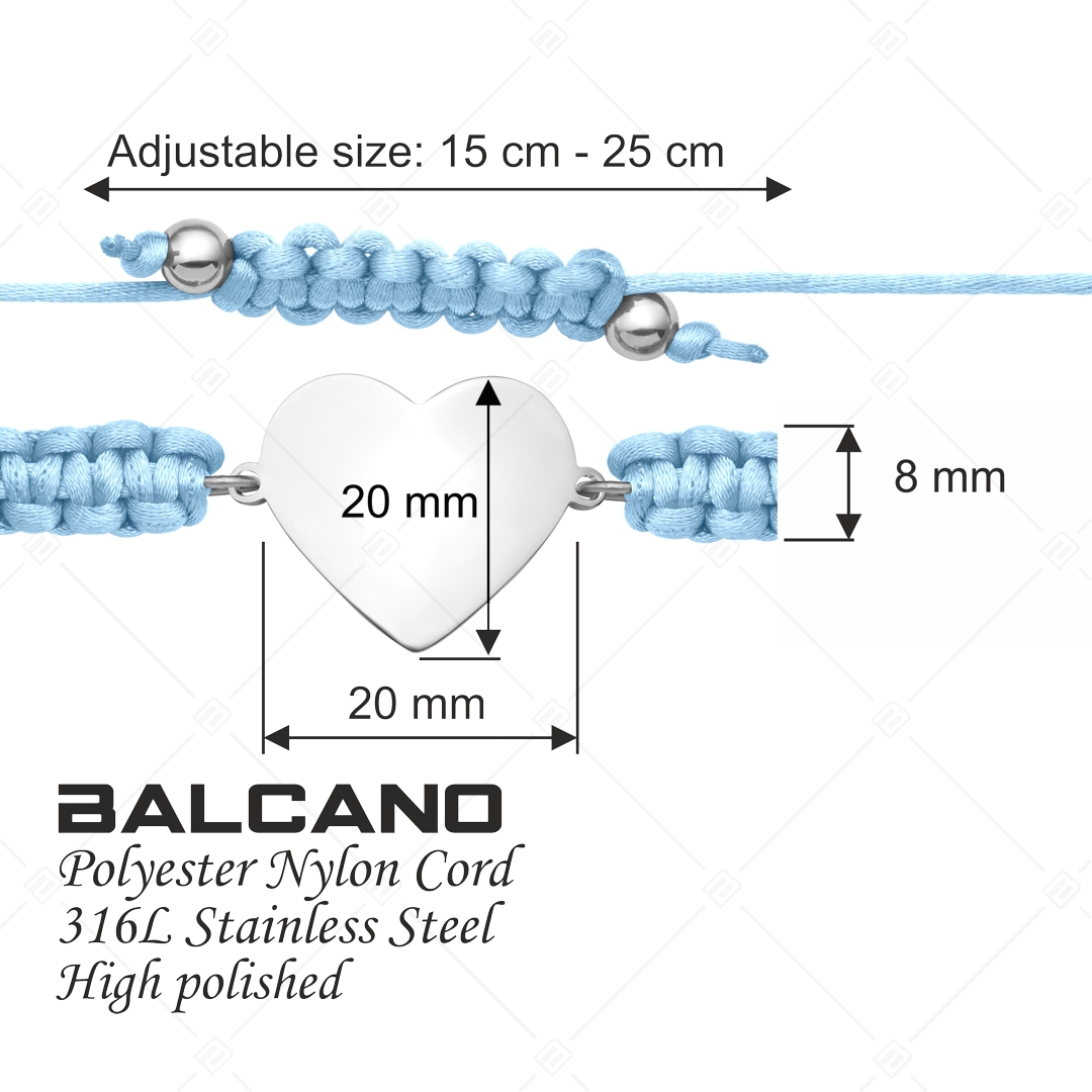 BALCANO - Friendship / Bracelet de l'amitié tête gravable en acier inoxydable en forme de coeur avec hautement polie (441052HM97)