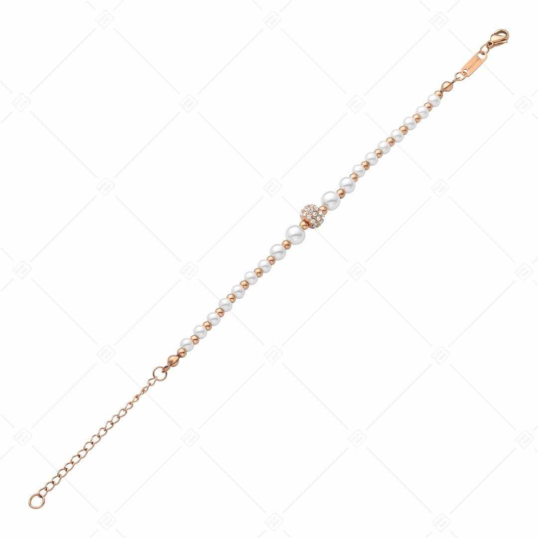 BALCANO - Serena / Edelstahl Armband mit schönem Muschelperlen, 18K Roségold Beschichtung (441103BC00)
