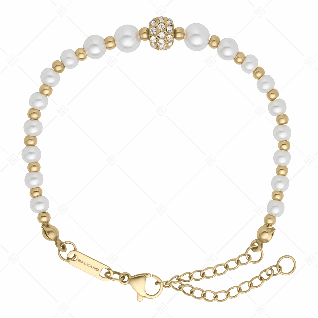 BALCANO - Serena / Stainless Steel Bracelet With Beautiful Shell Pearl, 18K Gold Plated (441103BC88)