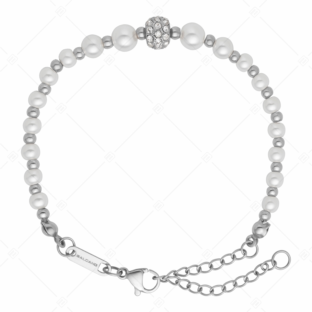 BALCANO - Serena / Bracelet en acier inoxydable avec un magnifique pendentif en perles de coquillage (441103BC97)