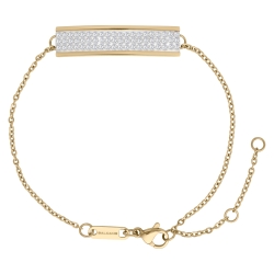 BALCANO - Giulia / Bracelet en acier inoxydable avec pendentif en cristal rectangulaire plaqué or 18K