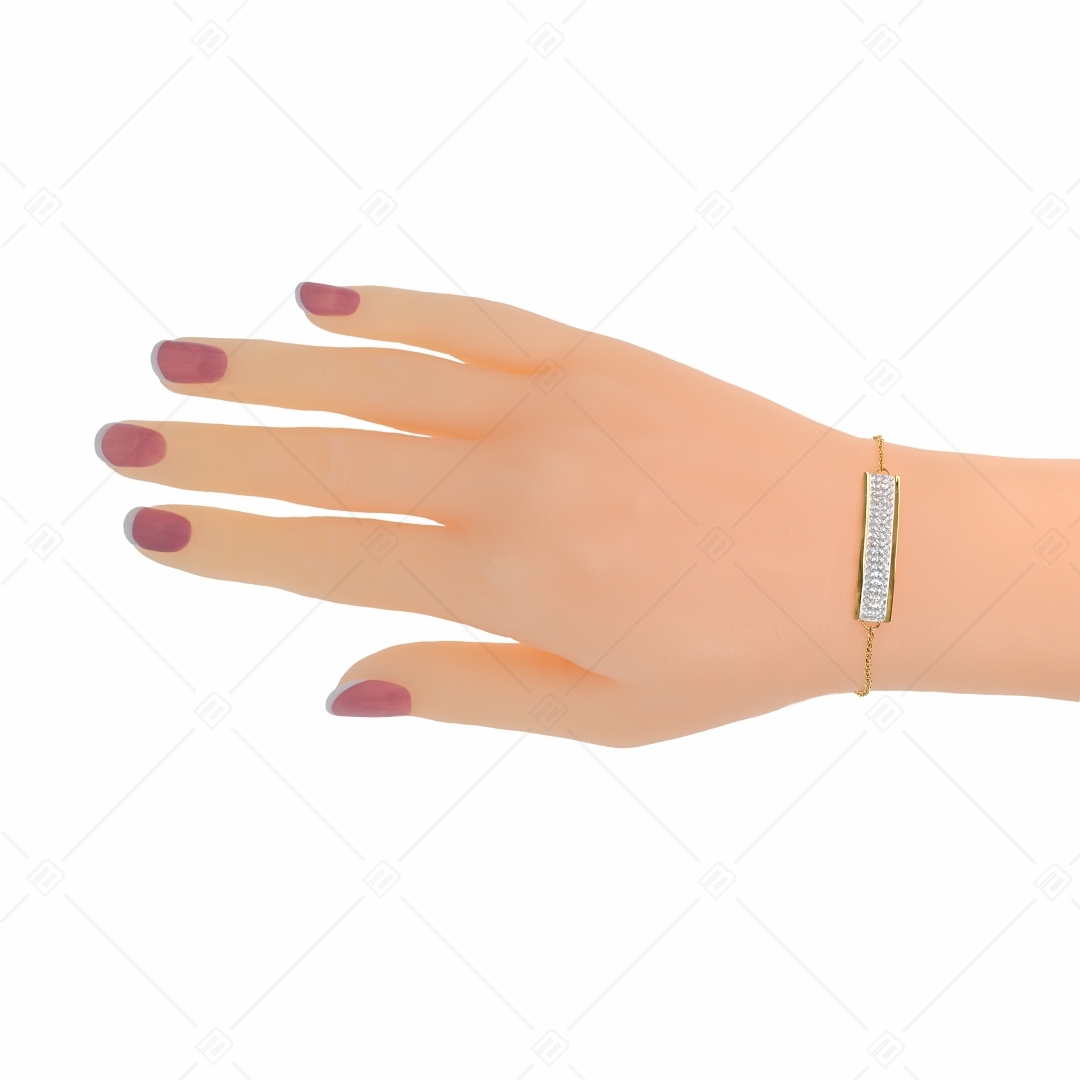 BALCANO - Giulia / Bracelet en acier inoxydable avec pendentif en cristal rectangulaire plaqué or 18K (441105BC88)