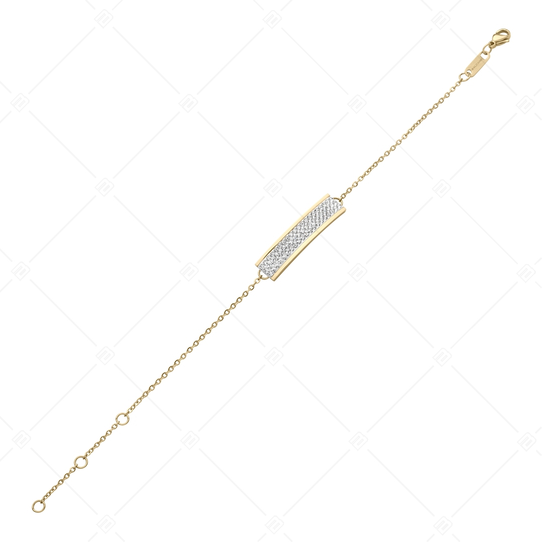 BALCANO - Giulia /  Edelstahl Armband mit rechteckigem Kristall Anhänger, 18K Gold Beschichtung (441105BC88)