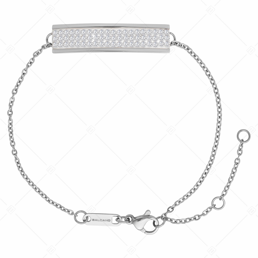 BALCANO - Giulia / Bracelet  en acier inoxydable avec pendentif en cristal rectangulaire avec hautement polie (441105BC97)