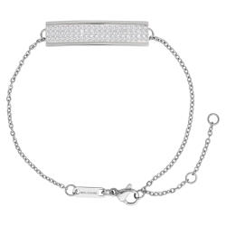 BALCANO - Giulia / Bracelet  en acier inoxydable avec pendentif en cristal rectangulaire polissage à haute brillance