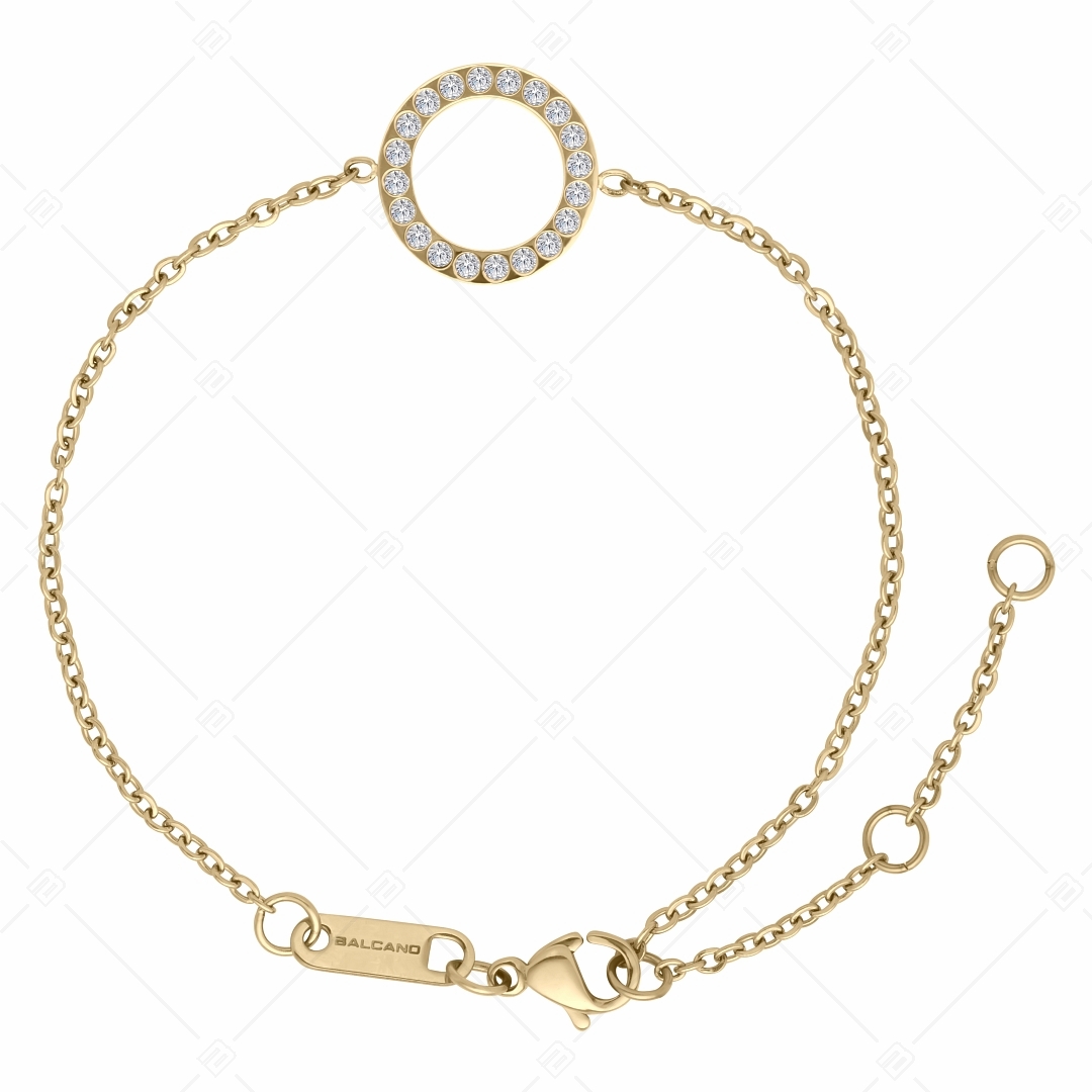 BALCANO - Veronic / Edelstahl Armband mit rundem Zirkonia Edelstein Anhänger, 18K Vergoldung (441106BC88)