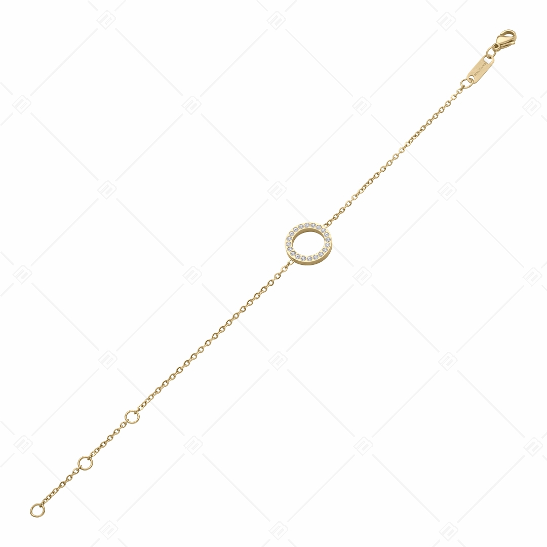 BALCANO - Veronic / Edelstahl Armband mit rundem Zirkonia Edelstein Anhänger, 18K Vergoldung (441106BC88)