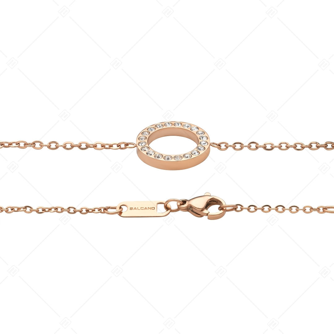 BALCANO - Veronic / Stainless Steel Bracelet With Round Pendant and Zirconia Gemstones, 18K Gold Plated (441106BC96)