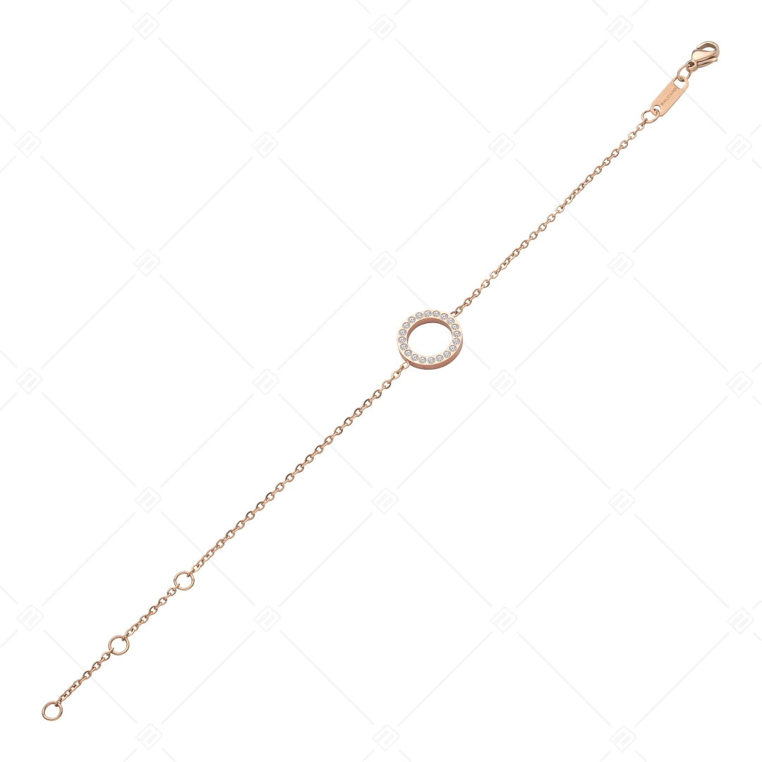 BALCANO - Veronic / Edelstahl Armband mit rundem Zirkonia Edelstein Anhänger, 18K Roségold Beschichtung (441106BC96)