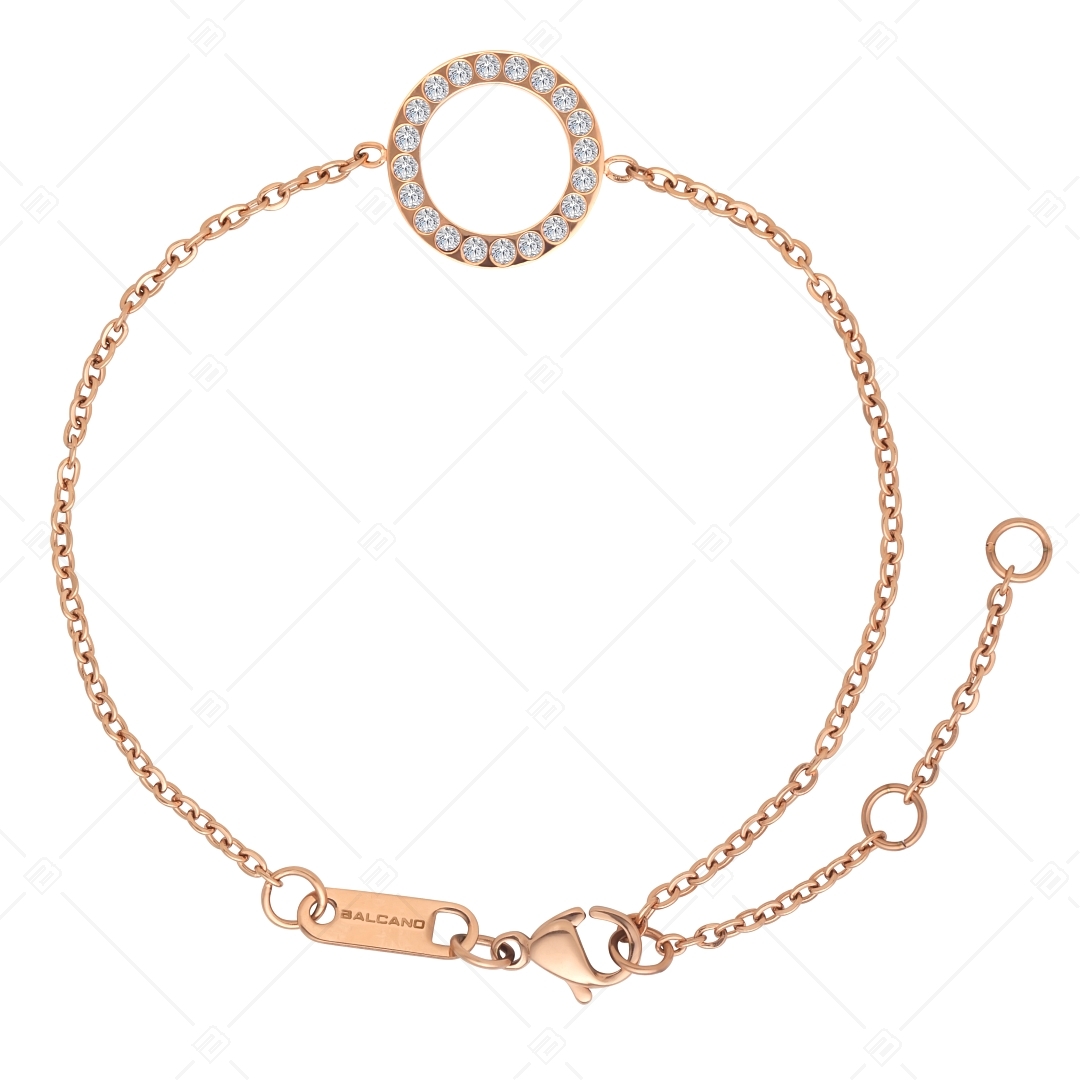 BALCANO - Veronic / Stainless Steel Bracelet With Round Pendant and Zirconia Gemstones, 18K Gold Plated (441106BC96)
