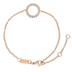 BALCANO - Veronic / Stainless Steel Bracelet With Round Pendant and Zirconia Gemstones, 18K Gold Plated