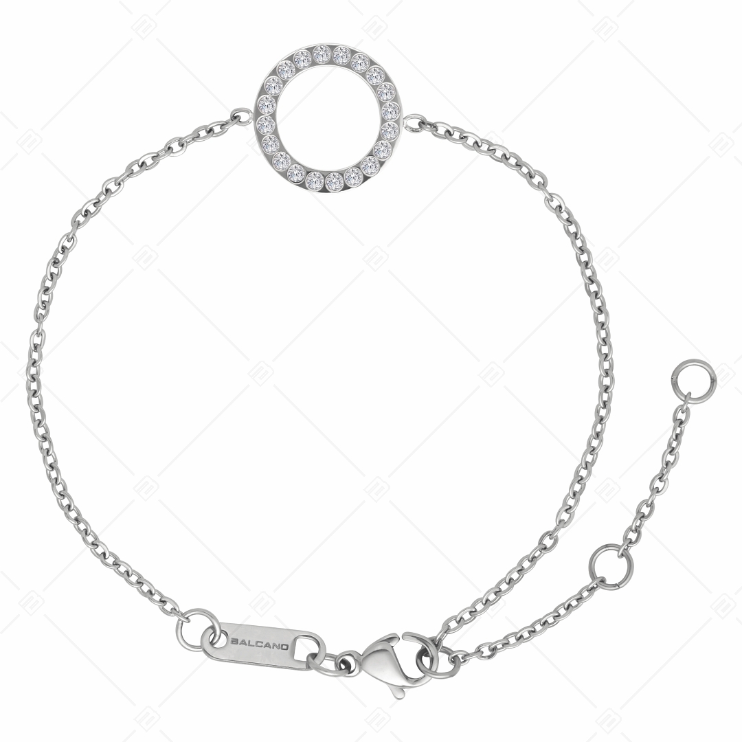 BALCANO - Veronic / Stainless Steel Bracelet With Round Pendant and Zirconia Gemstones, High Polished (441106BC97)