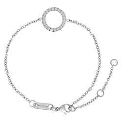 BALCANO - Veronic / Stainless Steel Bracelet With Round Pendant and Zirconia Gemstones, High Polished