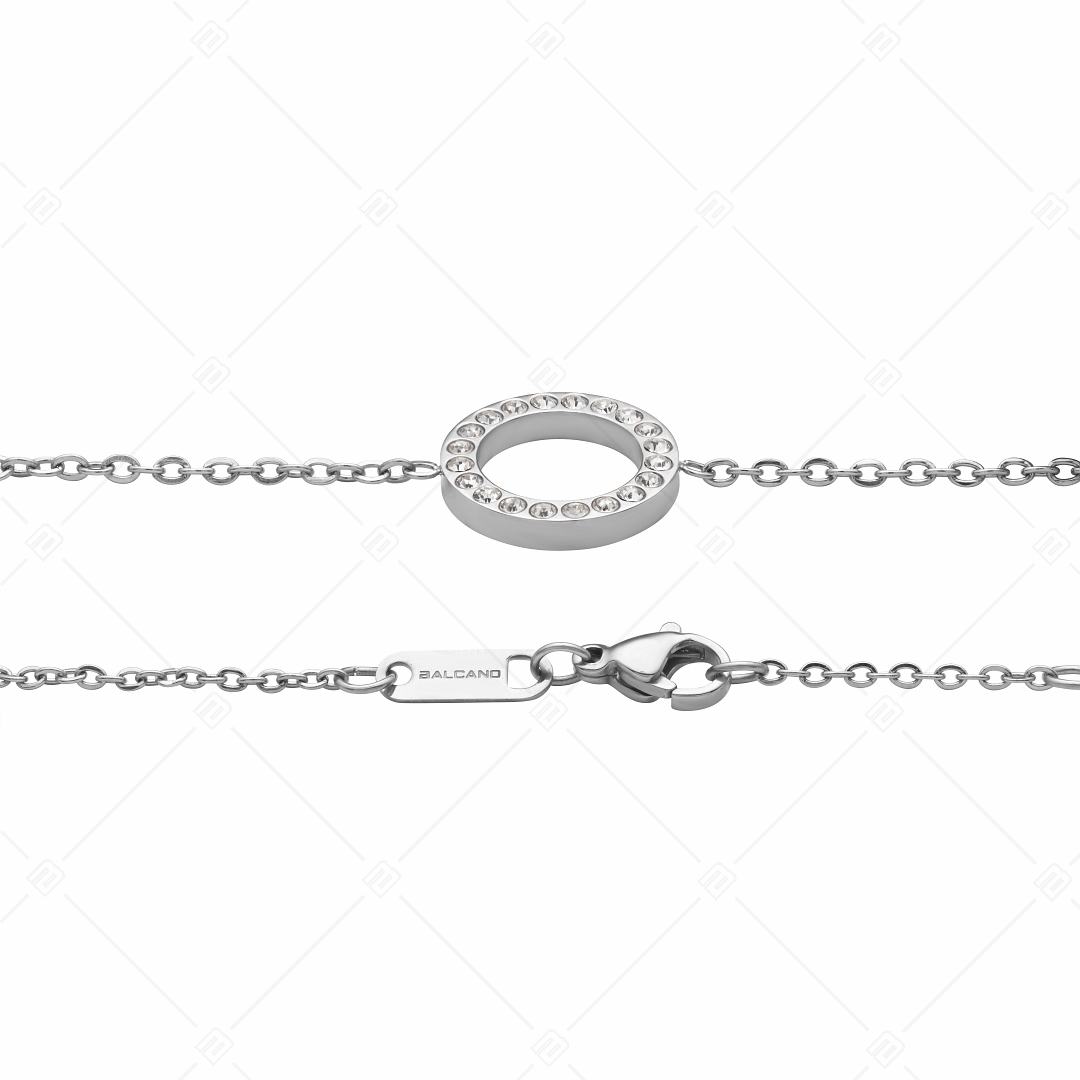 BALCANO - Veronic / Stainless Steel Bracelet With Round Pendant and Zirconia Gemstones, High Polished (441106BC97)