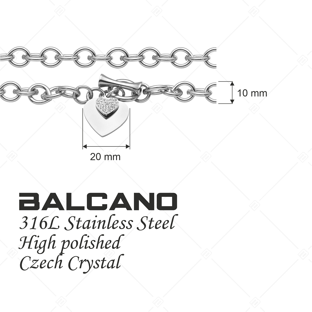 BALCANO - Nina / Kettenarmband mit Herzform Charme und Hochglanzpolierung (441182BC97)