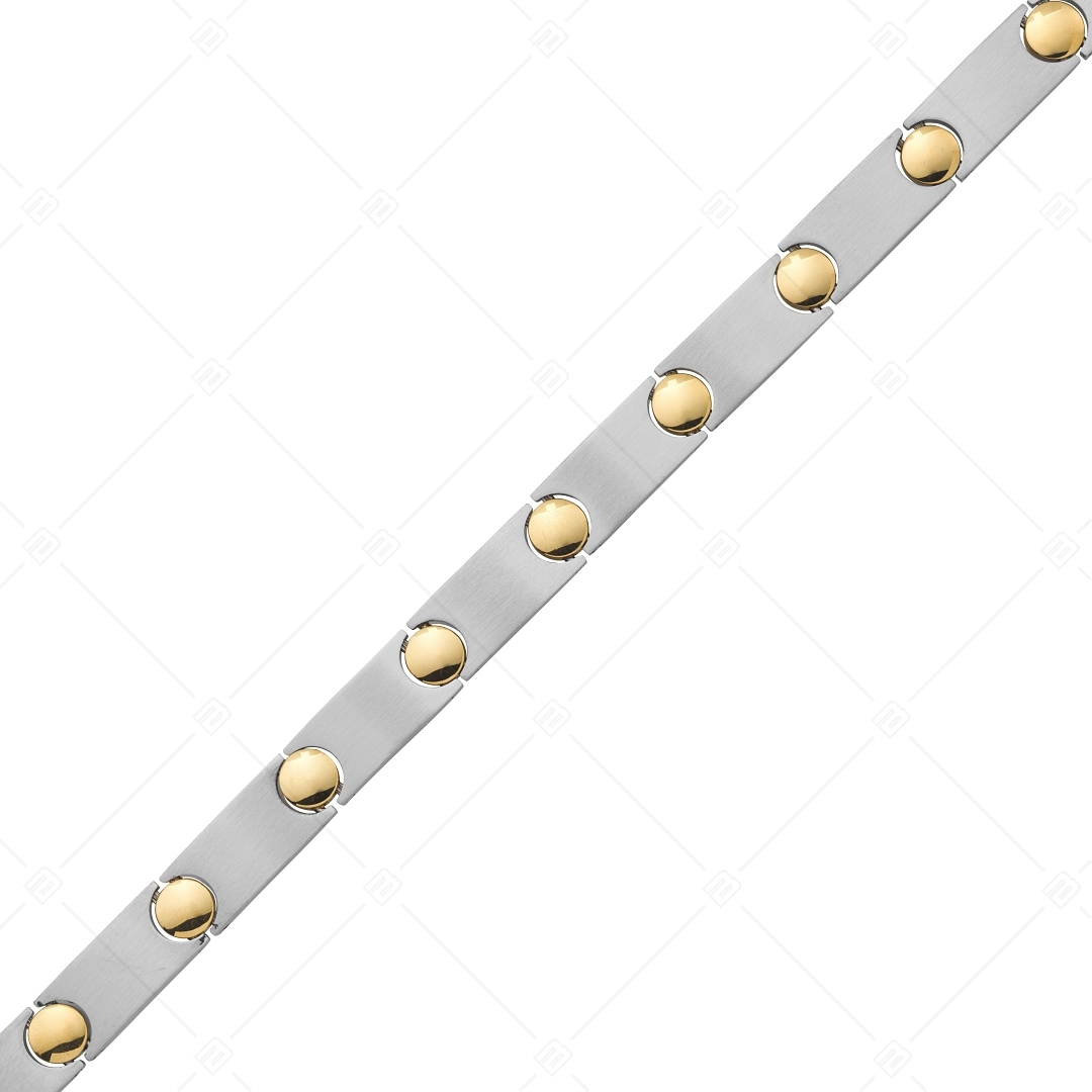 BALCANO - Cosmo / Bracelet rigide surface mate en acier inoxydable avec décoration en plaqué or 18K (441183BC88)