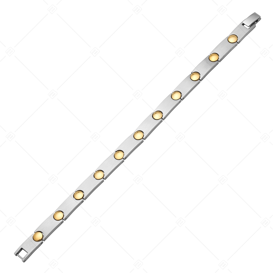 BALCANO - Cosmo / Bracelet rigide surface mate en acier inoxydable avec décoration en plaqué or 18K (441183BC88)