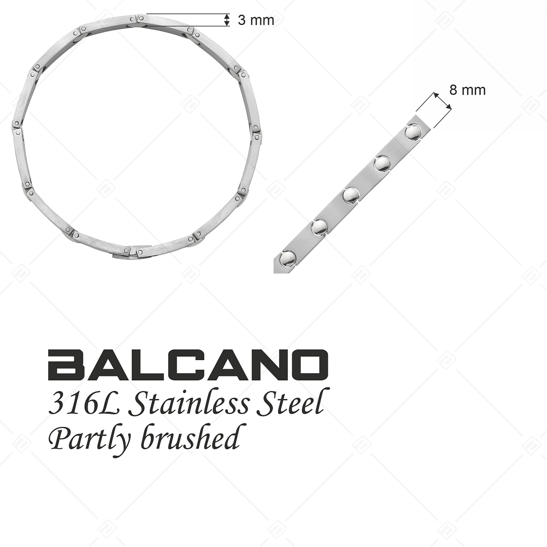 BALCANO - Cosmo / Starres Edelstahl Armband mit matter und hochglanzpoliert Oberfläche (441183BC97)