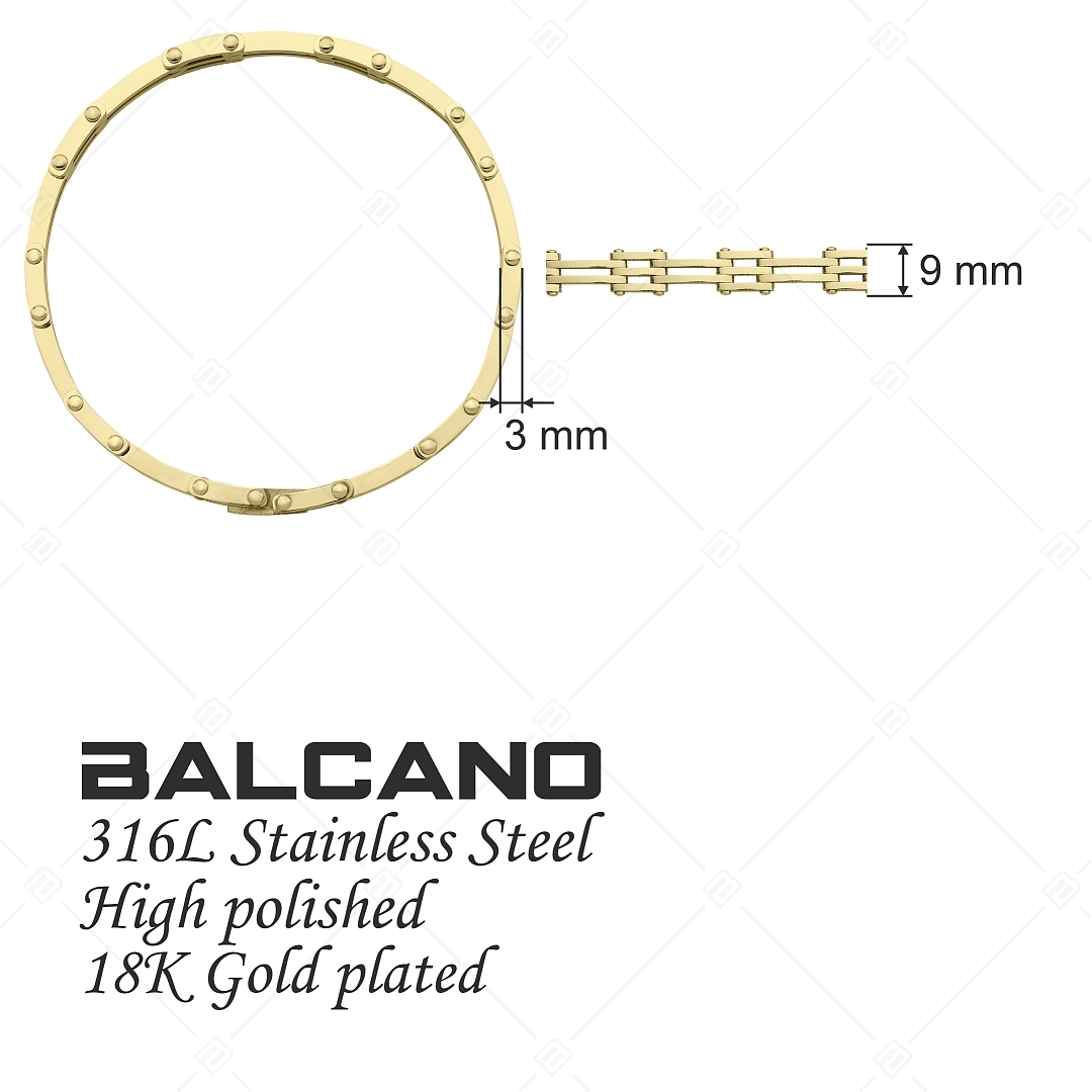 BALCANO - Royal / Bracelet en acier inoxydable plaqué or 18K (441184BC88)