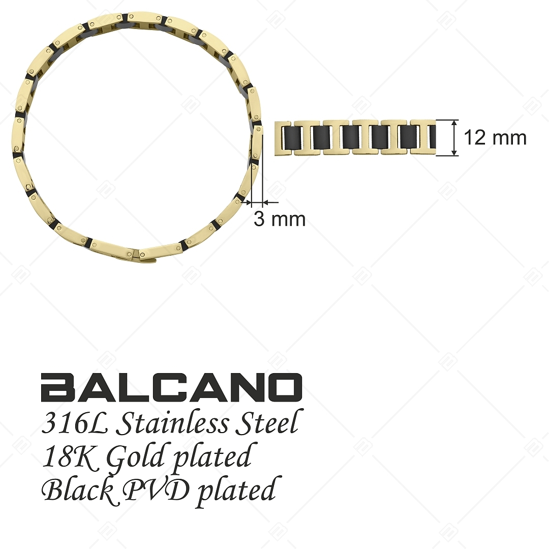 BALCANO - Clark / Bracelet tendance en acier inoxydable plaqué or 18K (441185BC88)