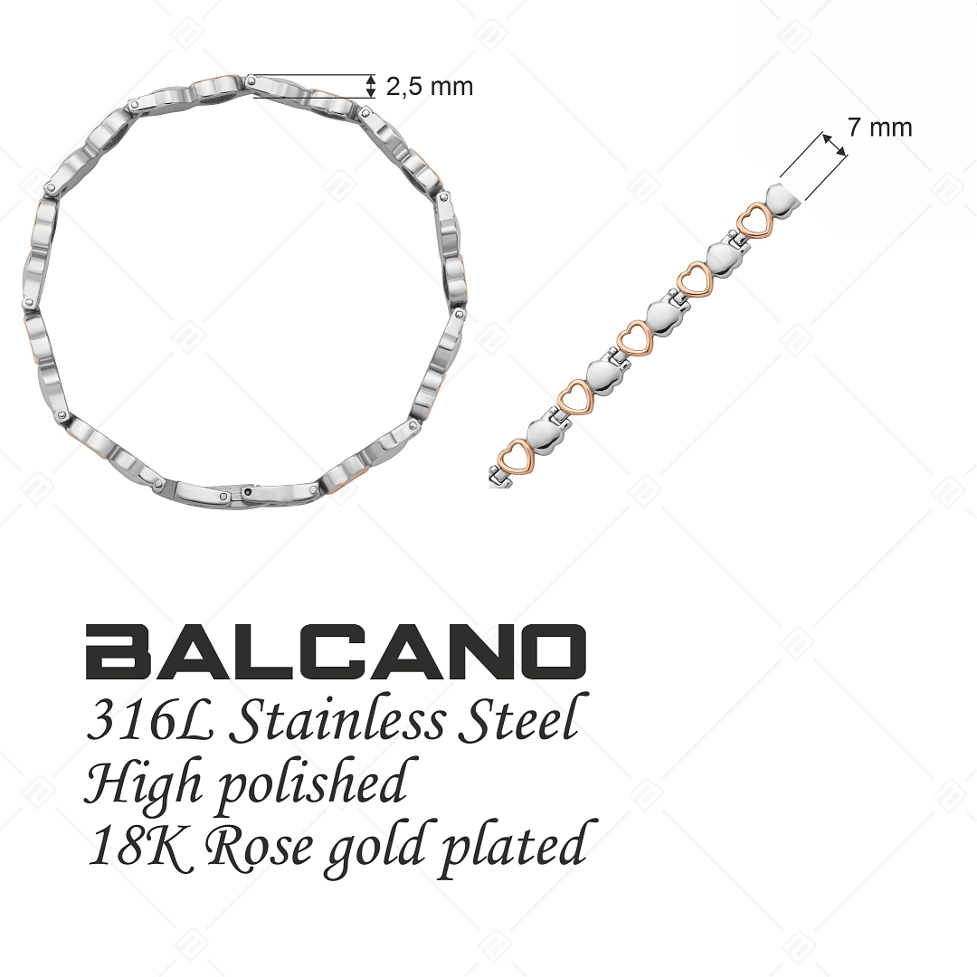 BALCANO - L' amour / Stainless Steel Heart Bracelet (441186BC96)