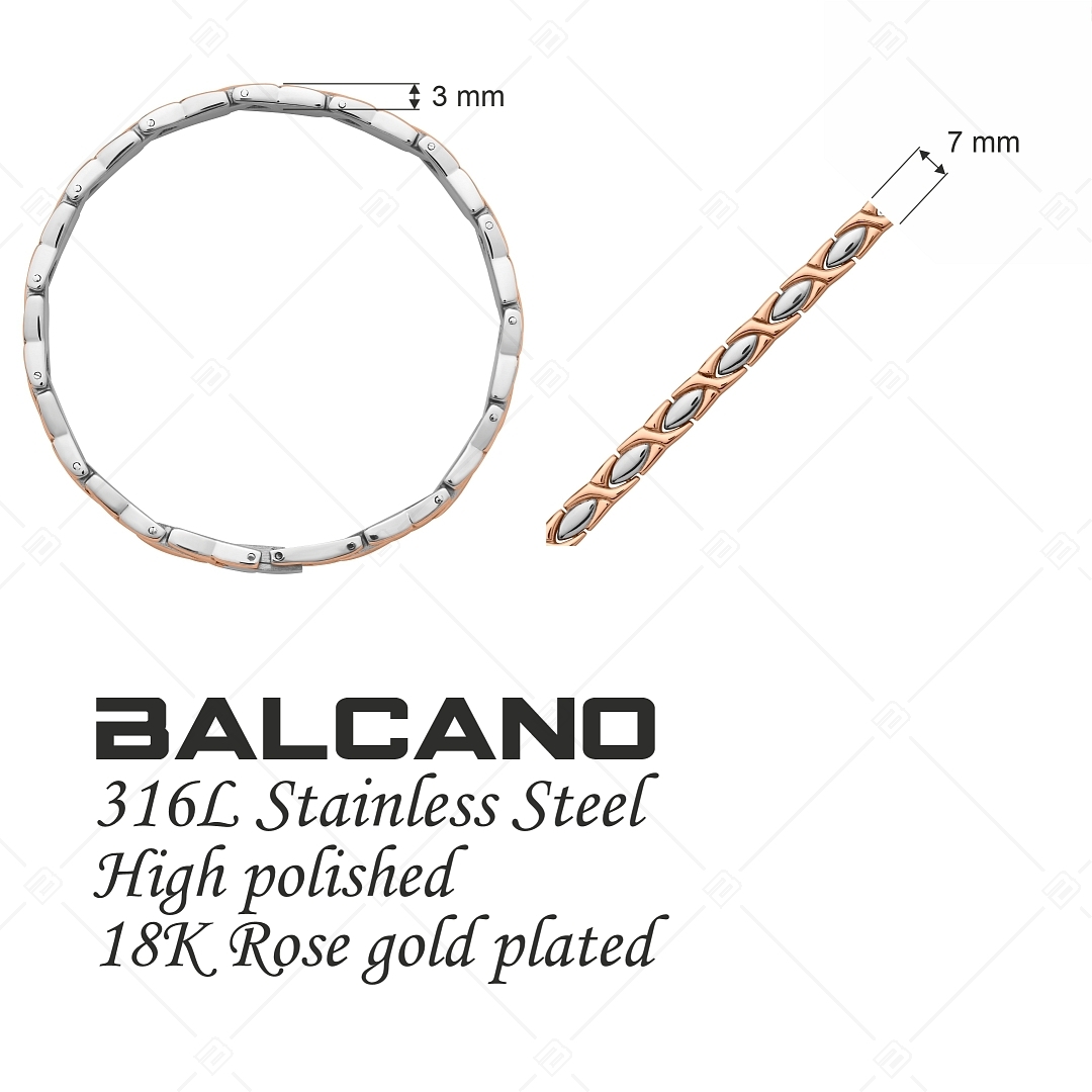 BALCANO - Venice / Edelstahl Armband 18K rosévergoldet (441187BC96)