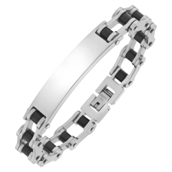 BALCANO - Brandon / Stainless Steel Bike Link Chain with High Polished and Black PVD Plated