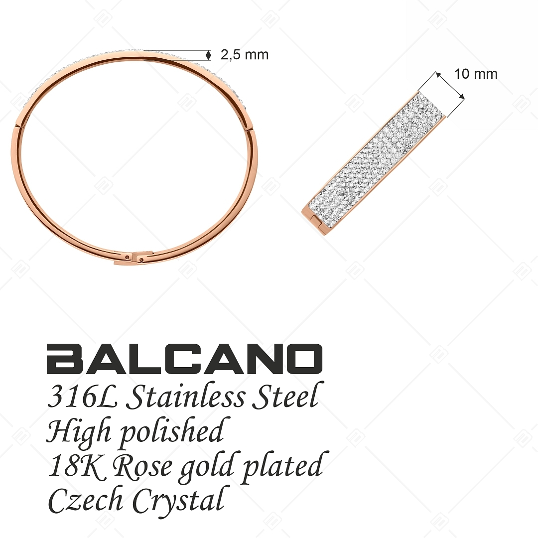 BALCANO - Elisabeth / Bracelet en acier inoxydable serti de cristaux plaqué or rose 18K (441190BC96)
