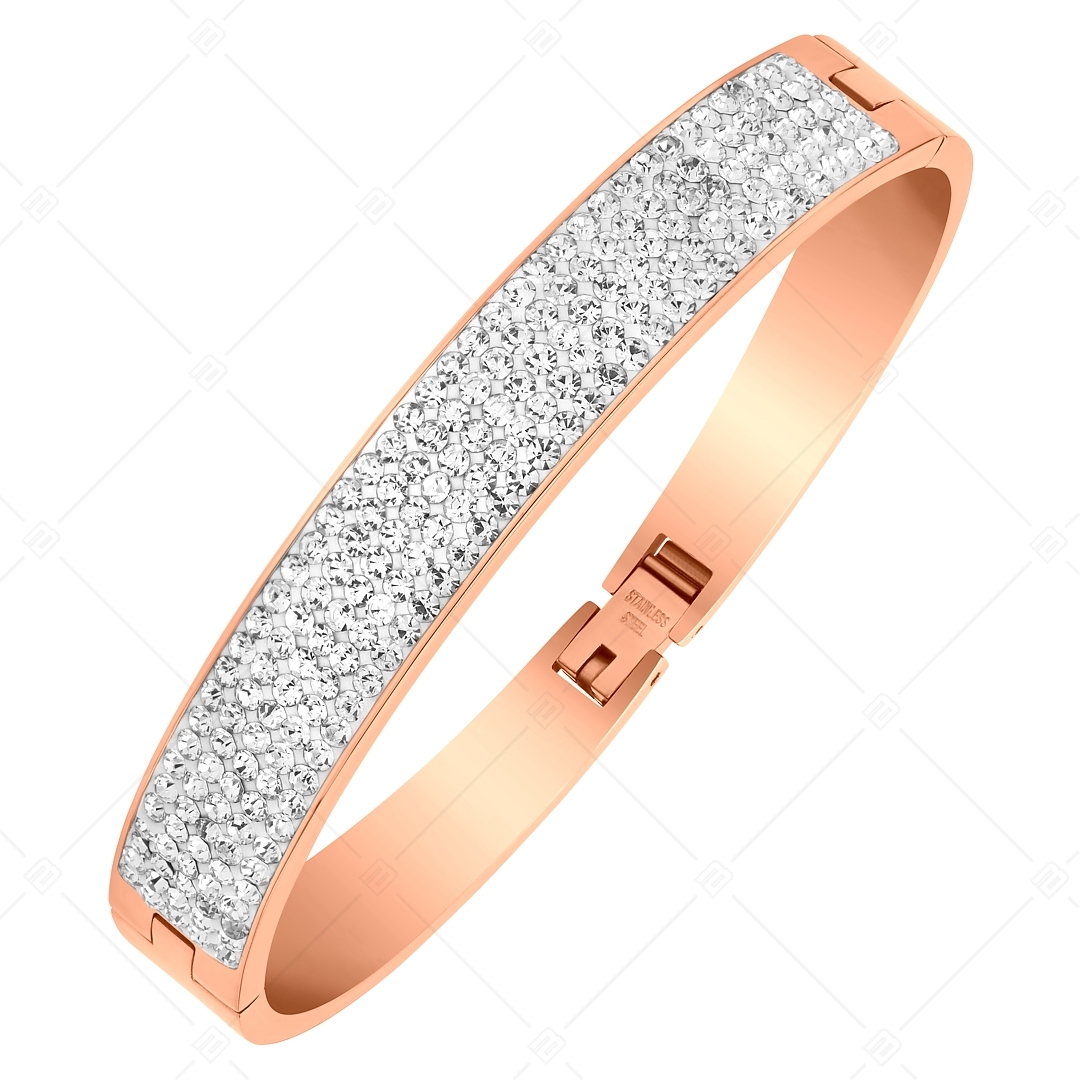 BALCANO - Elisabeth / Bracelet en acier inoxydable serti de cristaux plaqué or rose 18K (441190BC96)