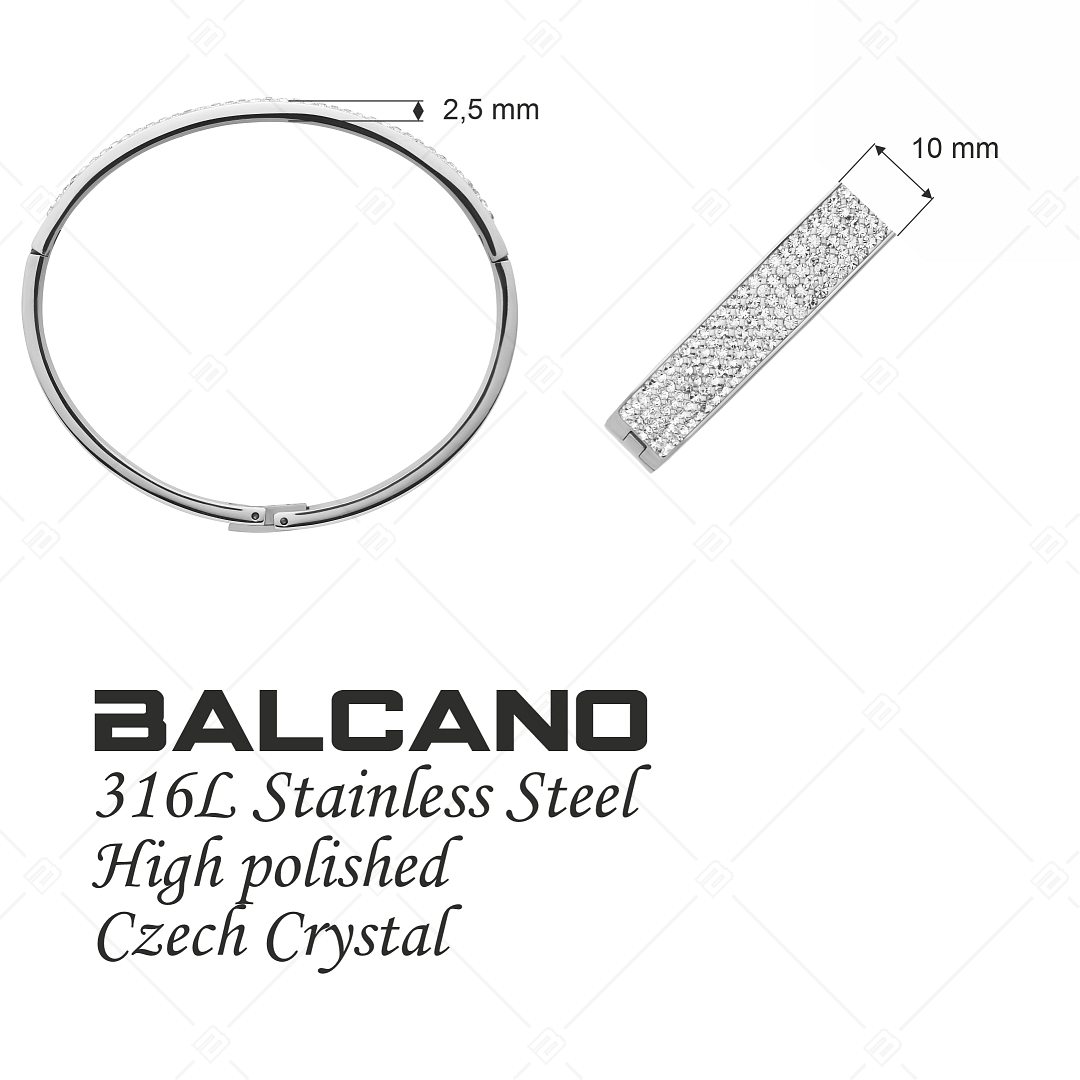 BALCANO - Elisabeth / Bracelet en acier inoxydable serti de cristaux avec polissage à haute brillance (441190BC97)