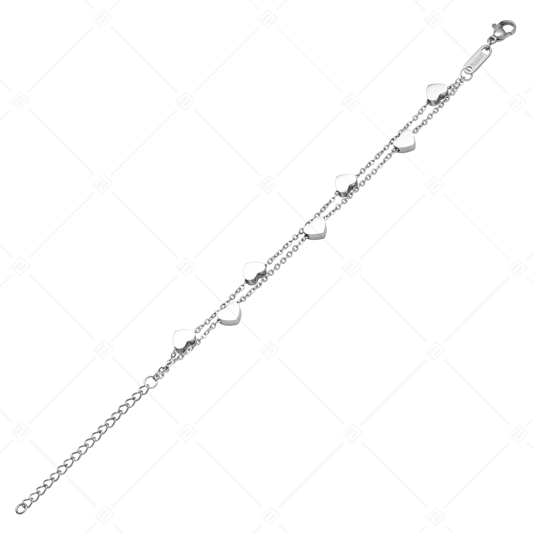 BALCANO - Coeur / Edelstahl Zweireihiges Armband mit Herzen, hochglanzpoliert (441193BC97)