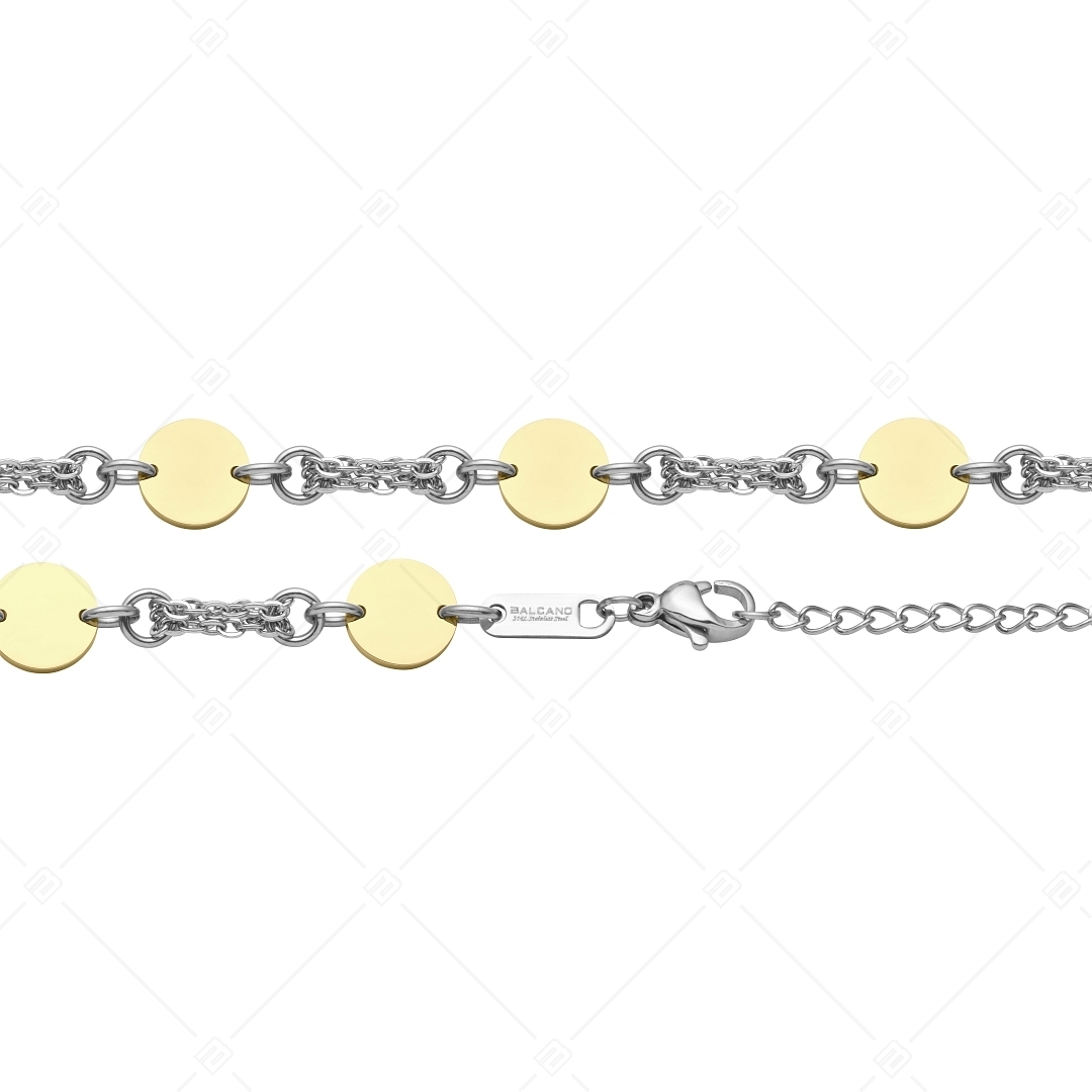 BALCANO - Charlie / Edelstahl 4-reihiges Anker Armband, 18K vergoldet, mit Runden Ornamenten (441194BC88)
