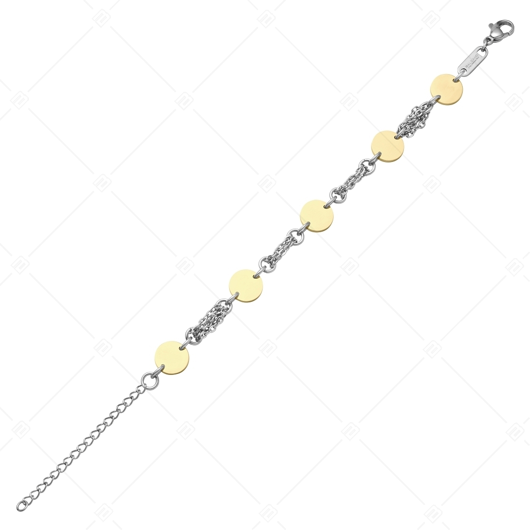 BALCANO - Charlie / 4-reihiges Anker armband, 18K vergoldet, mit runden Ornamenten (441194BC88)