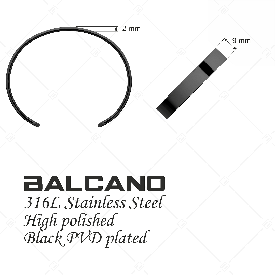 BALCANO - Alex / Stainless Steel Bangle Bracelet With Black PVD Plated (441195BL11)