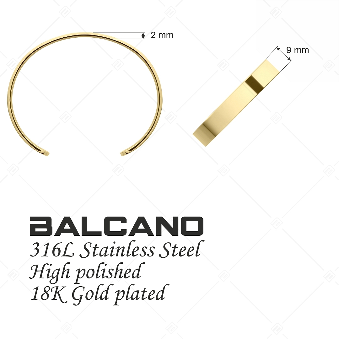BALCANO - Alex / Stainless steel bangle bracelet with 18K gold plated (441195BL88)