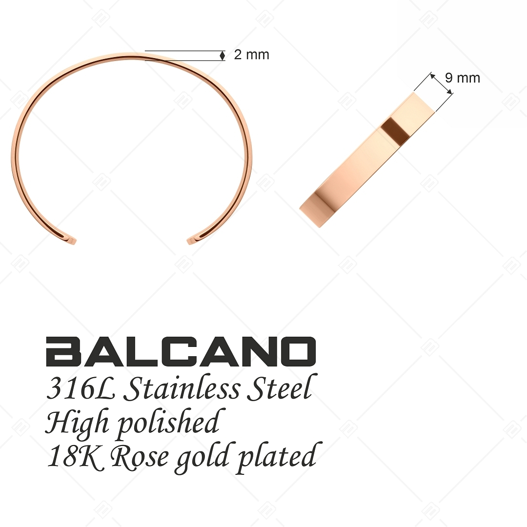 BALCANO - Alex / Stainless Steel Bangle Bracelet With 18K Rose Gold Plated (441195BL96)