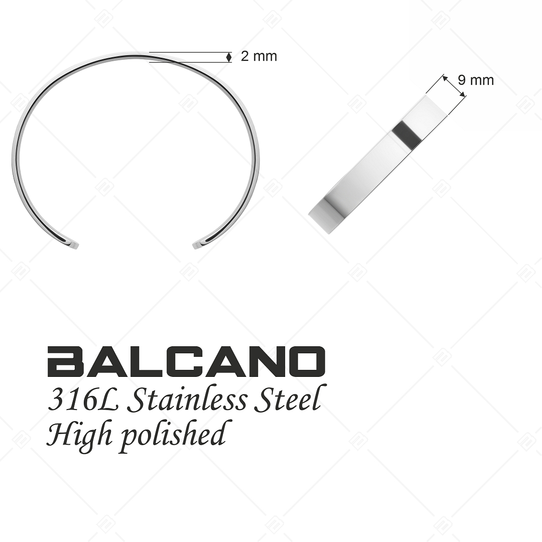 BALCANO - Alex / Stainless Steel Bangle Bracelet With High Polish (441195BL97)