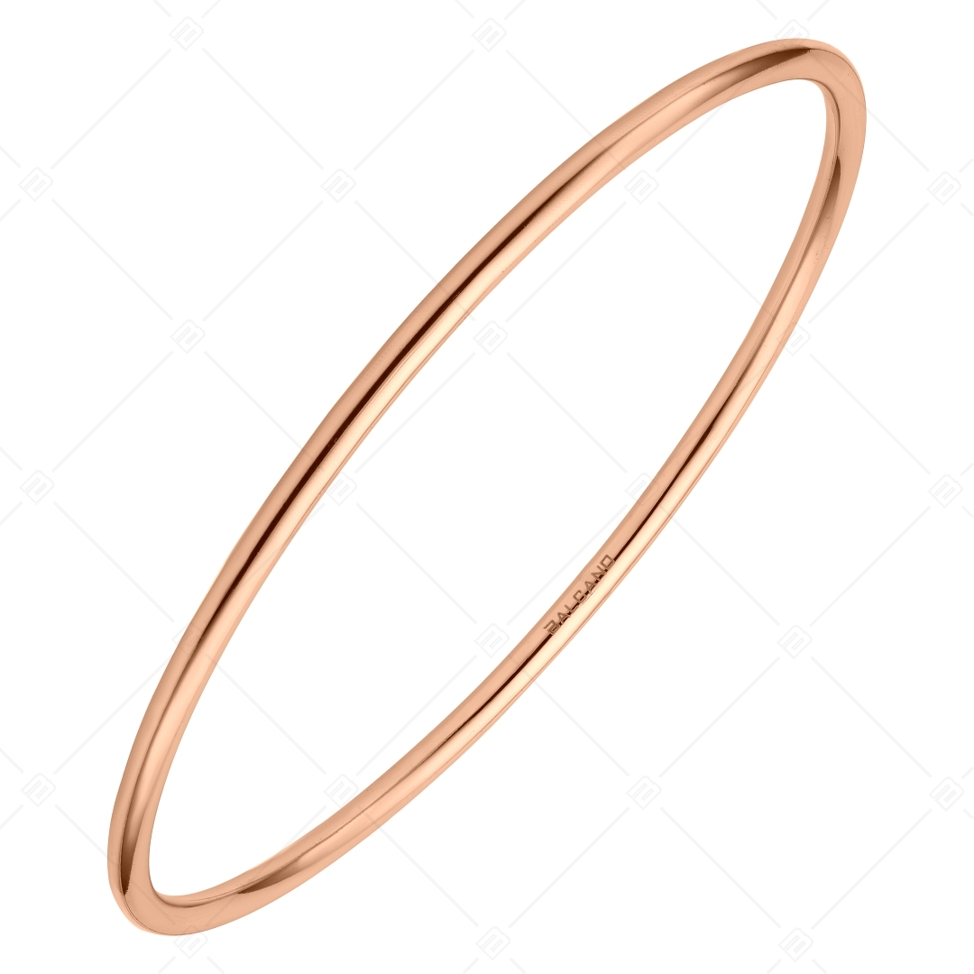 BALCANO - Simply / Classic Stainless Steel Round Bangle Bracelet, 18K Rose Gold Plated - 2,5 mm (441197BC96)
