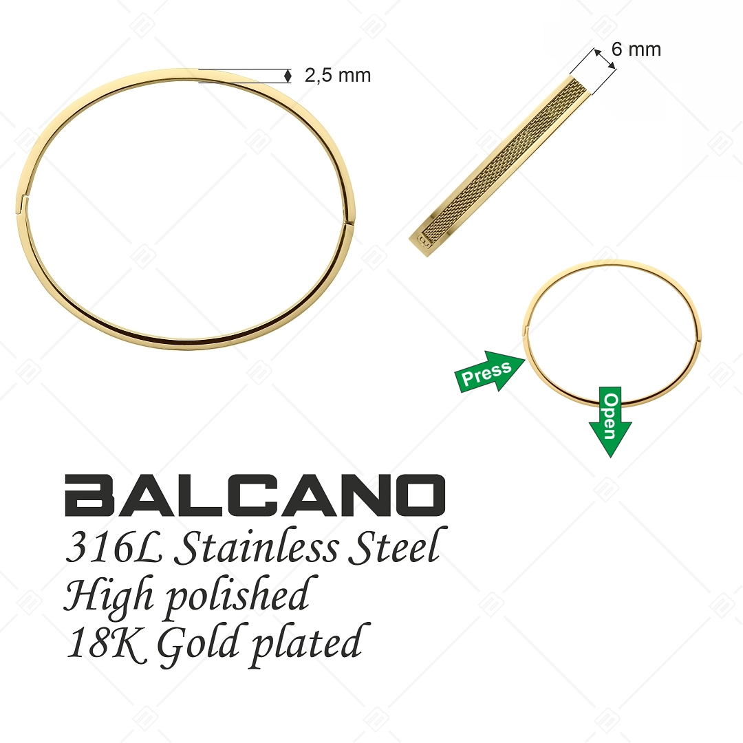 BALCANO - Axel / Bracelet à la mode, en acier inoxydable, plaqué or 18K (441198BC88)