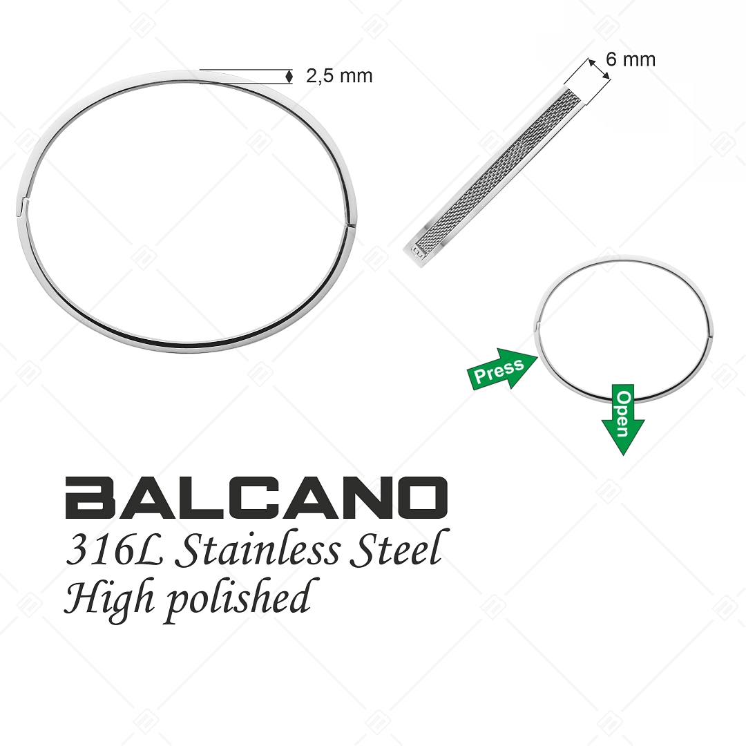 BALCANO - Axel / Fashion Stainless Steel Bangle Bracelet, High Polished (441198BC97)
