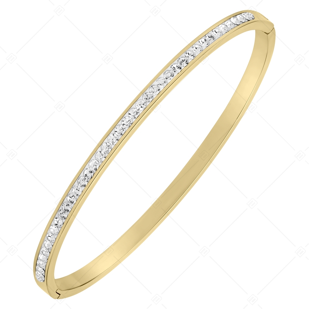 BALCANO - Lucia / Stainless Steel Bangle Bracelet With Crystals, 18K Gold Plated (441199BC88)