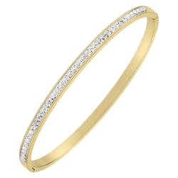 BALCANO - Lucia / Bangle bracelet with crystals, 18K gold plated