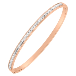 BALCANO - Lucia / Bangle bracelet with crystals, 18K rose gold plated