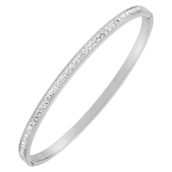 BALCANO - Lucia / Stainless Steel Bangle Bracelet With Crystals, High Polished