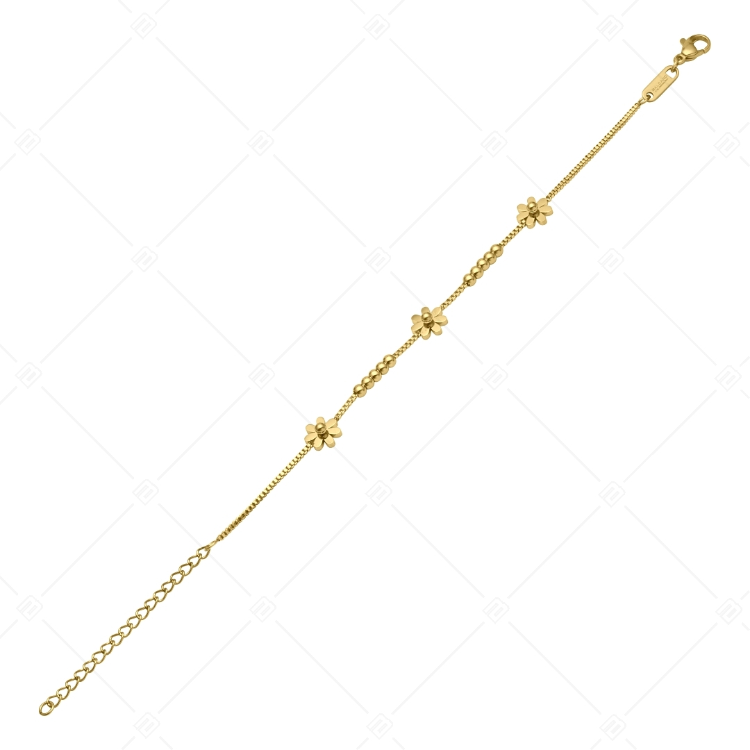BALCANO - Daisy / Edelstahl Kettenarmband mit Gänseblümchen, 18K Gold Beschichtung (441200BC88)