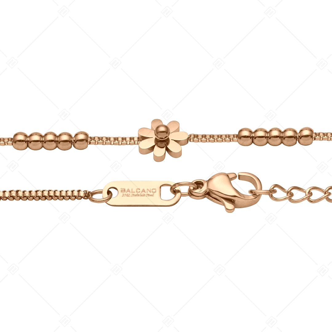 BALCANO - Daisy / Bracelet en acier inoxydable avec pendentif marguerite et plaqué or rose 18K (441200BC96)