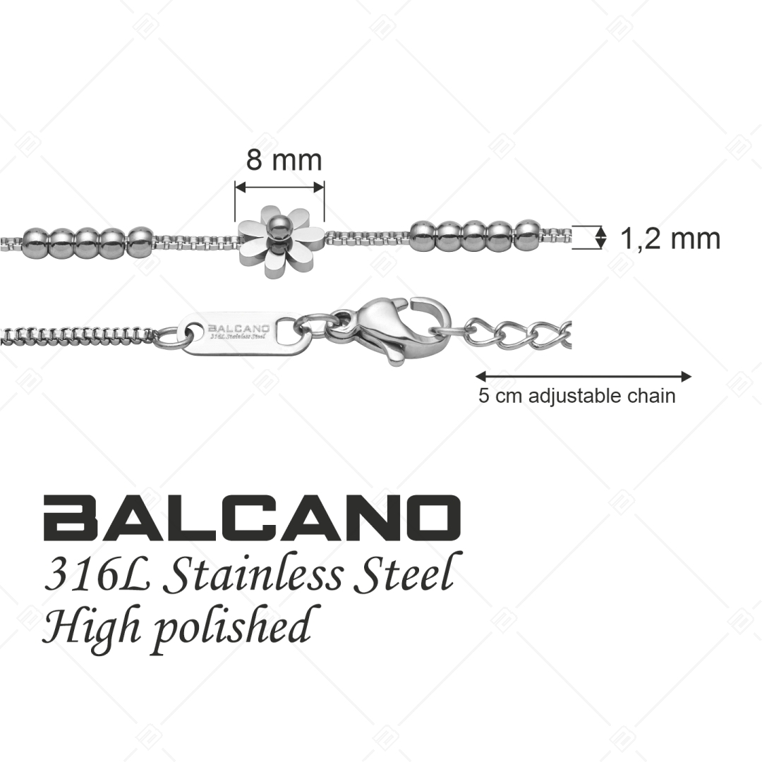 BALCANO - Daisy / Bracelet en acier inoxydable avec pendentif marguerite et polissage à haute brillance (441200BC97)