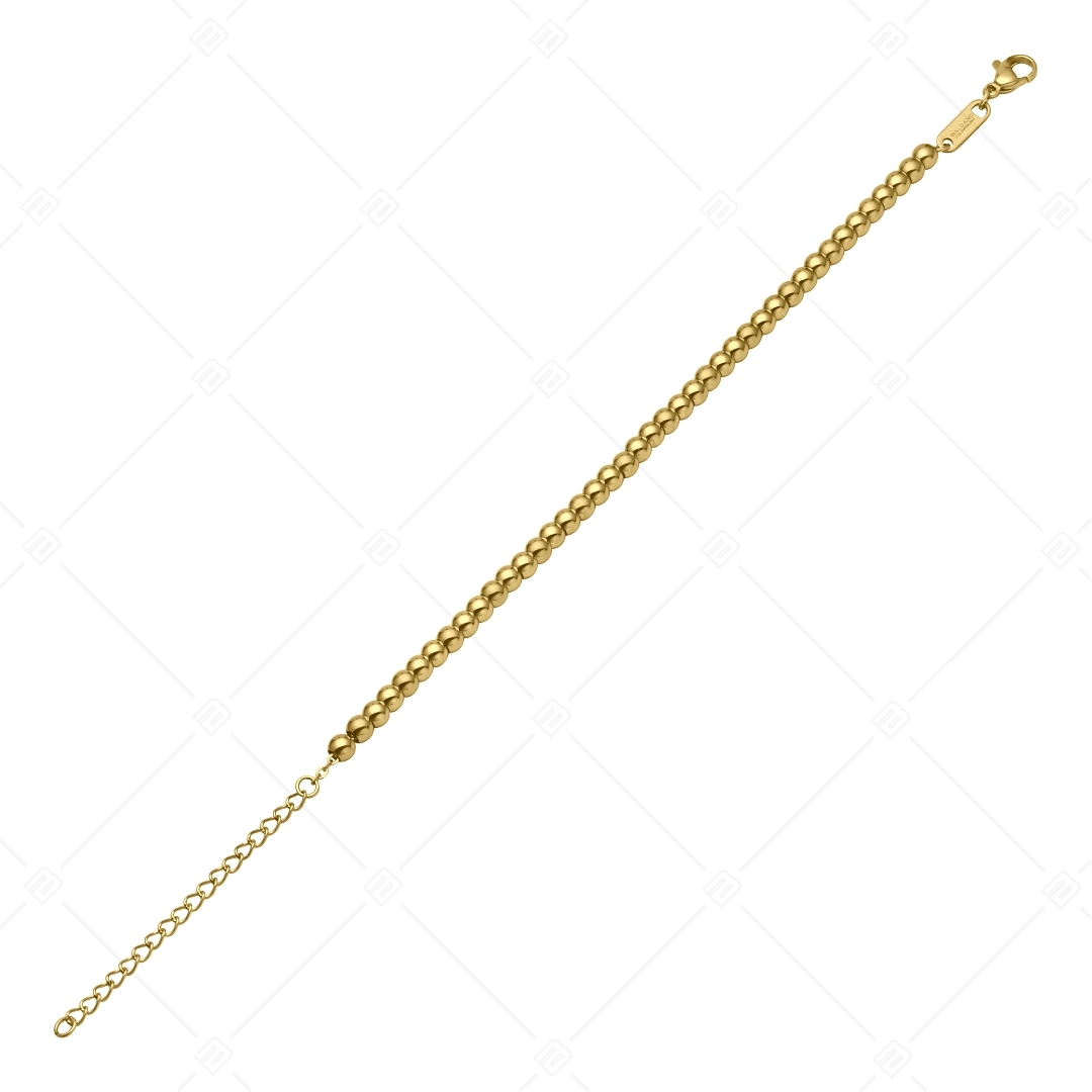 BALCANO - Dottie / Stainless Steel Beaded Flattened Cable Chain Bracelet, 18K Gold Plated (441201BC88)