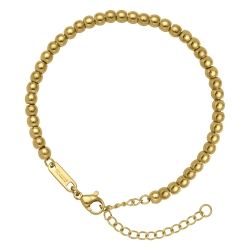 BALCANO - Dottie / Stainless Steel Beaded Flattened Cable Chain Bracelet, 18K Gold Plated
